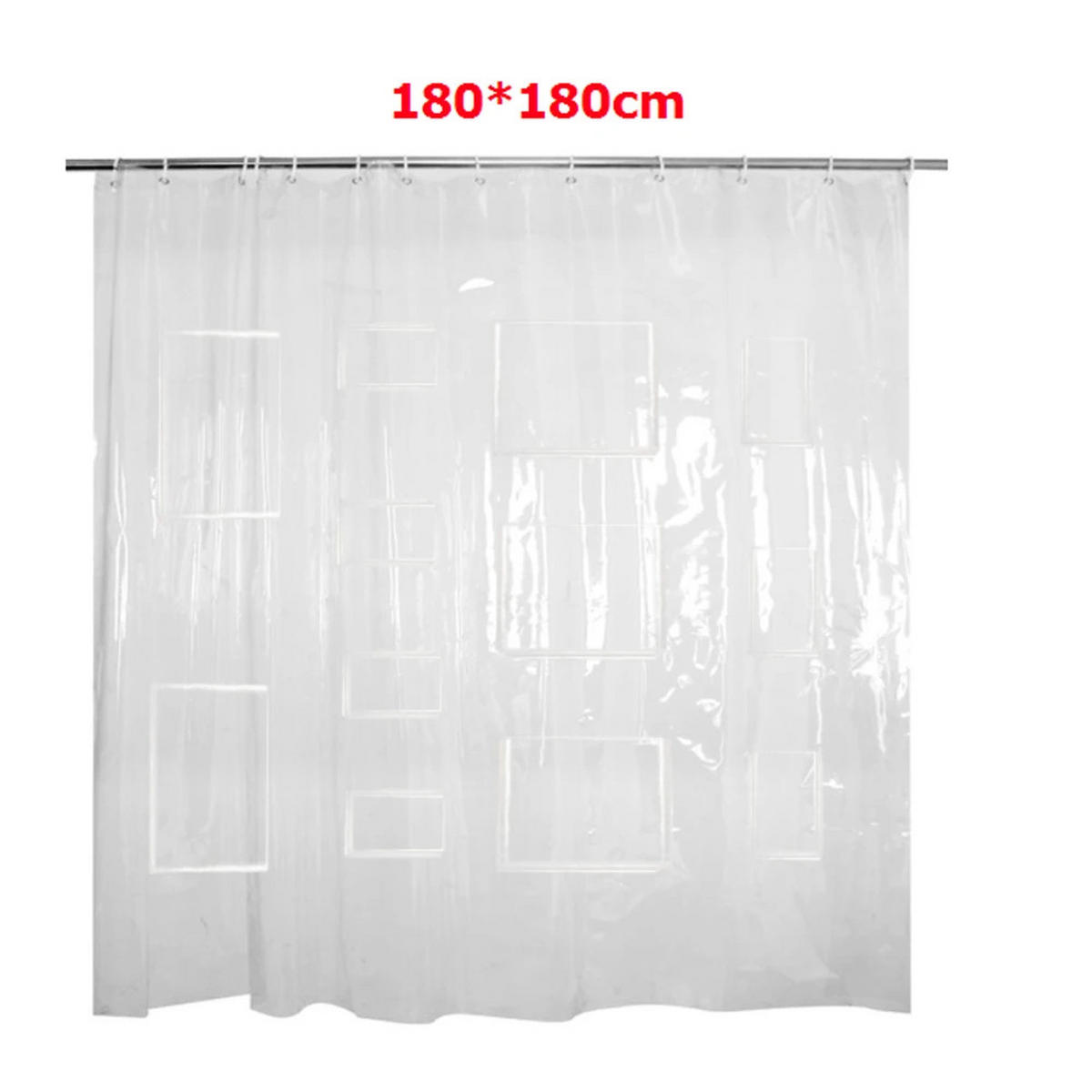 DUSCHVORHANG transluzent Stück wasserdicht mit Schlaufe Badezimmer - Weiß, Kunststoff (180/180cm) - MCBOSON