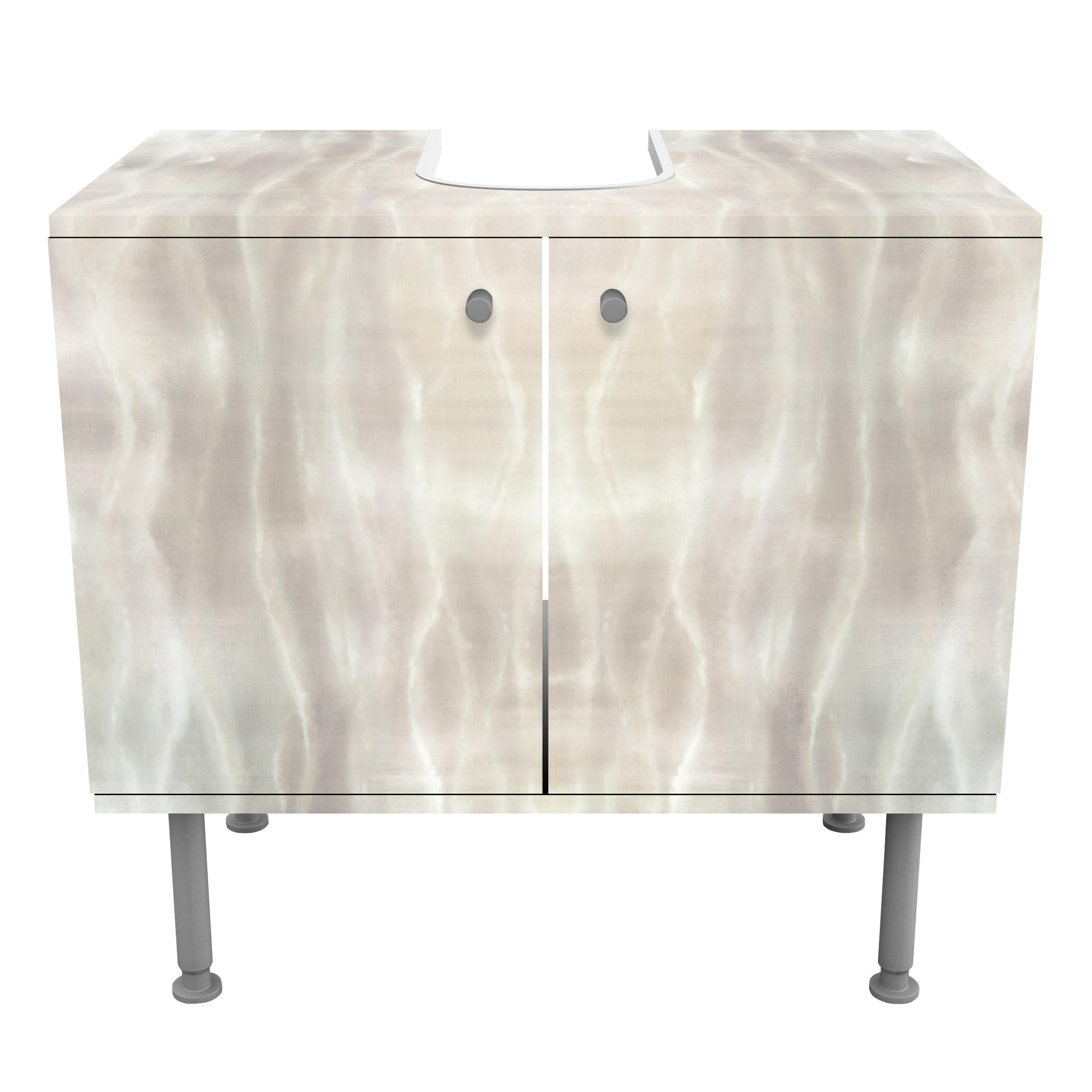 WASCHBECKENUNTERSCHRANK Leuchtende Wellen 60/55/35 cm - Beige, Holzwerkstoff (60/55/35cm) - Bilderwelten