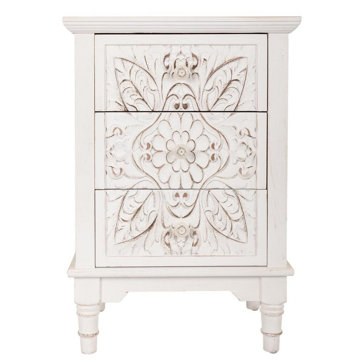 NACHTTISCH aus Holz, weiß, 46x33x67cm - Weiß, Holz (46/67/32.5cm) - Wanderlust