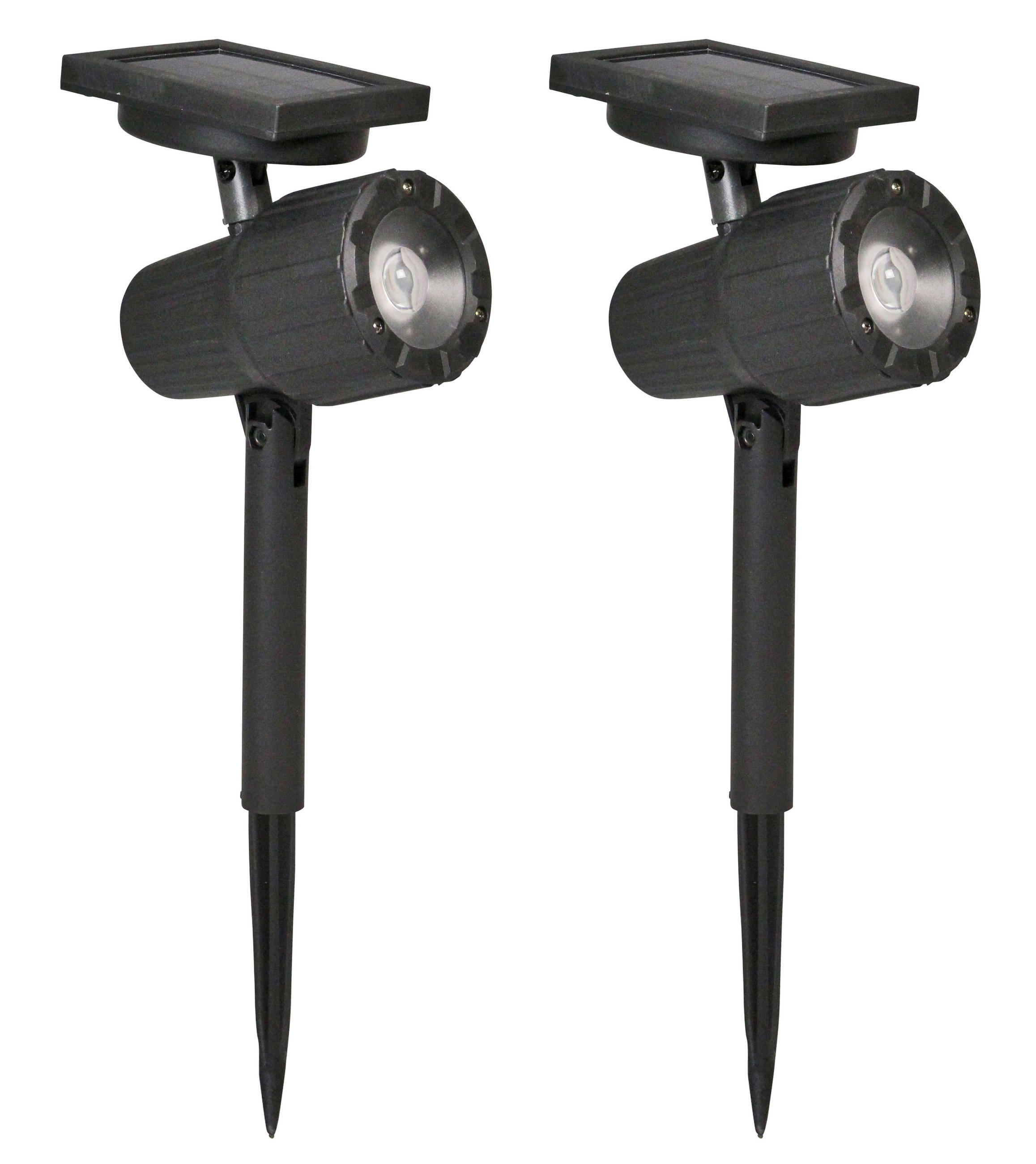 SPOTLAMPE 2er Set 12.7/35/7.8cm - Schwarz, Kunststoff (7.8/12.7/35cm) - Luxform
