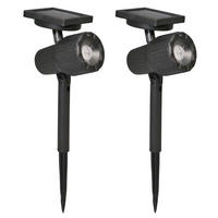 SPOTLAMPE 2er Set 12.7/35/7.8cm - Schwarz, Kunststoff (7.8/12.7/35cm) - Luxform