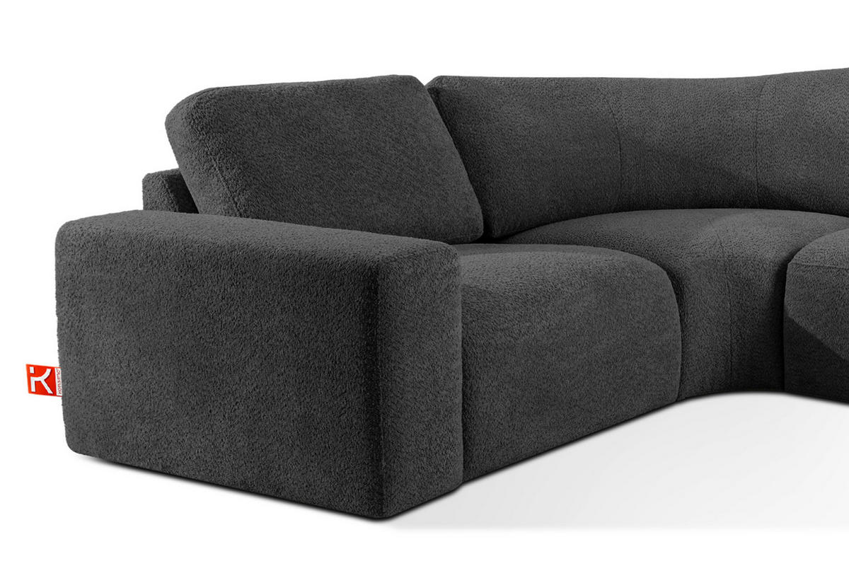 ECKSOFA RECHTS ZUCCO, Graphit - Graphitfarben, Holz/Holzwerkstoff (224/293cm) - KONSIMO®