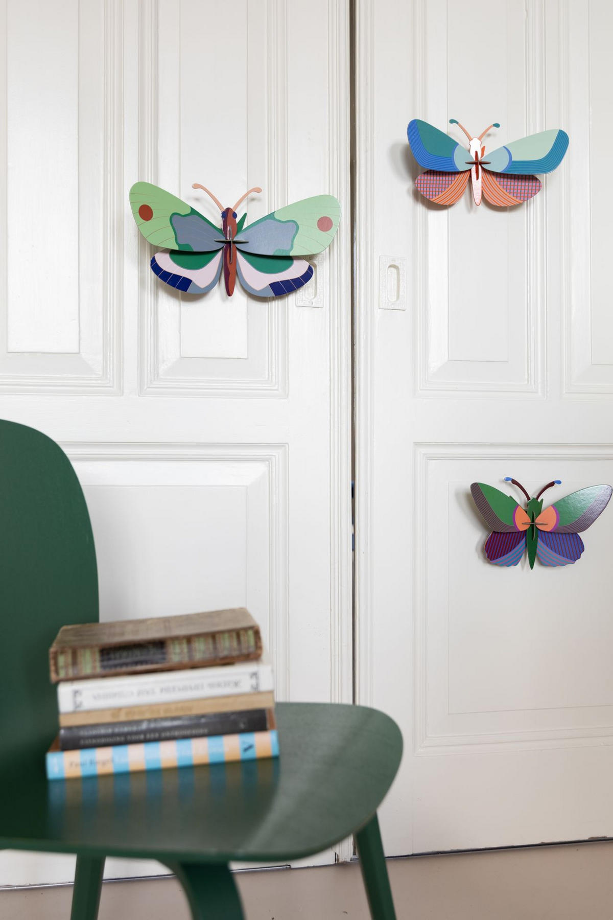 WANDDEKO Gemusterter Falter 8.5/17 cm - Multicolor, Wellpappe (8.5/17/25cm) - KUNSTLOFT