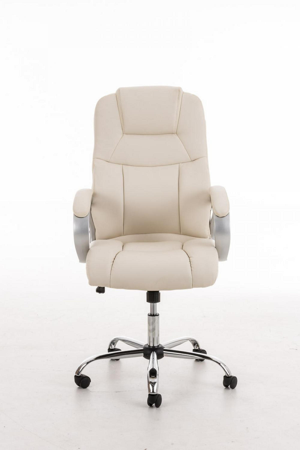 CHEFSESSEL Lederlook creme - Chromfarben/Creme, Textil/Metall (66/113/70cm) - CLP