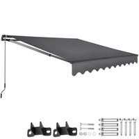 GELENKARMMARKISE Ornella,inkl. Wandhalterung,dunkelgrau - Dunkelgrau, Kunststoff (250/41/200cm) - tectake