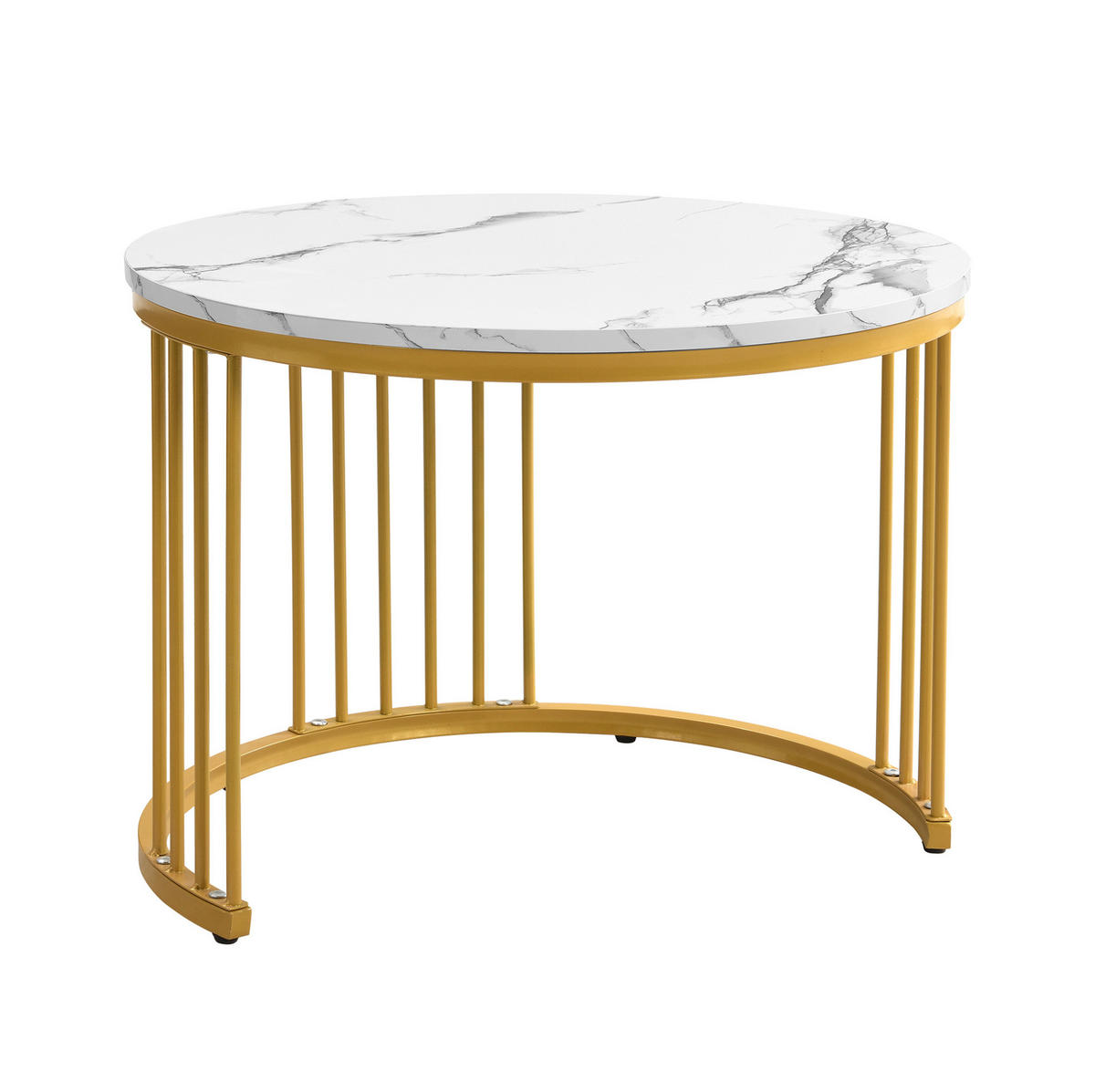 COUCHTISCH aus MDF 60x60x45,5/50x50x32 cm in Weiß mit 2 Schubladen - Weiß, Holzwerkstoff (60/60/45.5cm) - Modfu