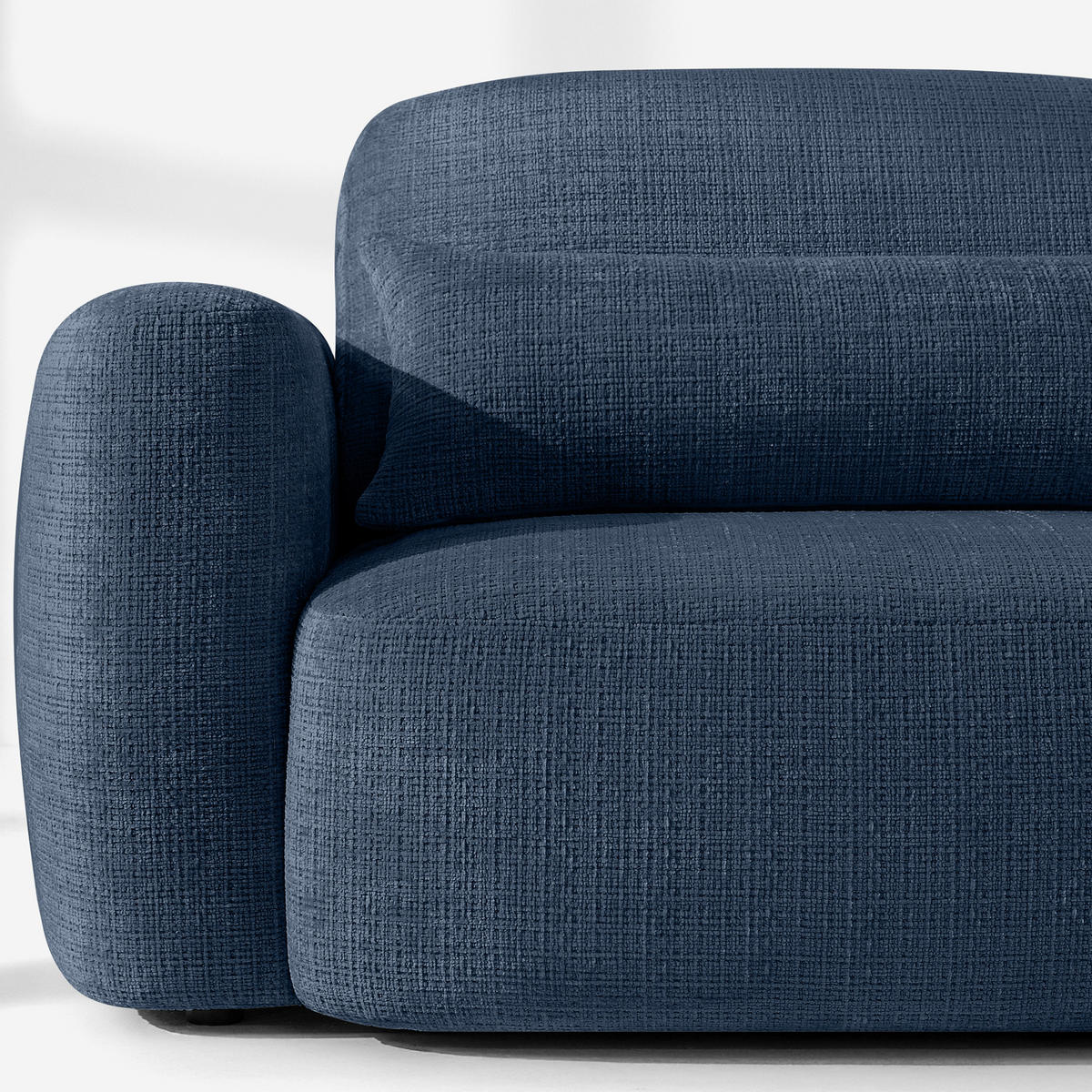 ECKSOFA rechts ELOSA - Dunkelblau, Holz/Textil (245/165cm) - KONSIMO®