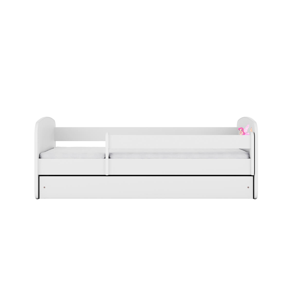 KINDERBETT Fee mit Flügeln mit Schublade 140/70 80/61/144 - Weiß, Holzwerkstoff (70/140cm) - RAUMHIRSCH FURNITURE