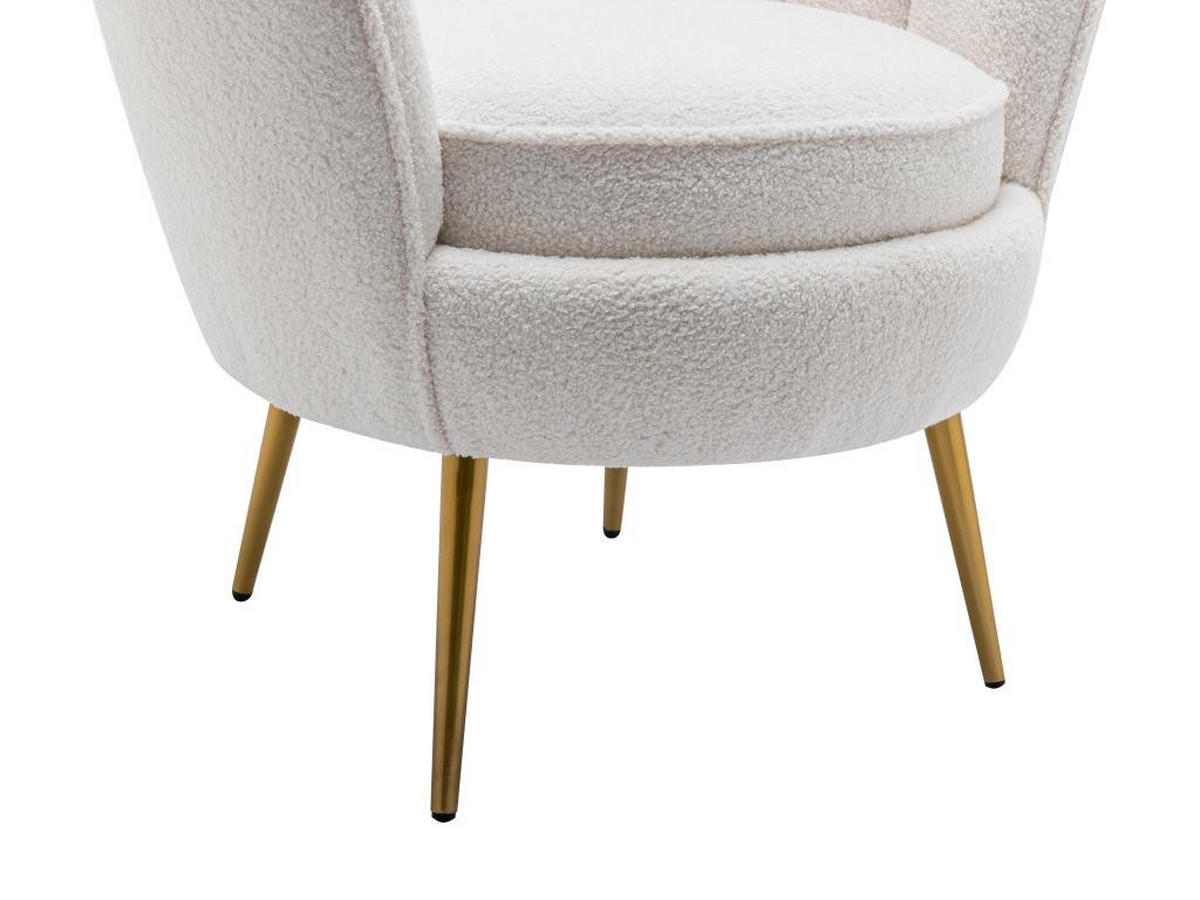 MUSCHELSESSEL - Bouclé-Stoff - Weiß - LALEA - Weiß, Textil (73/88/76cm) - Vente-Unique