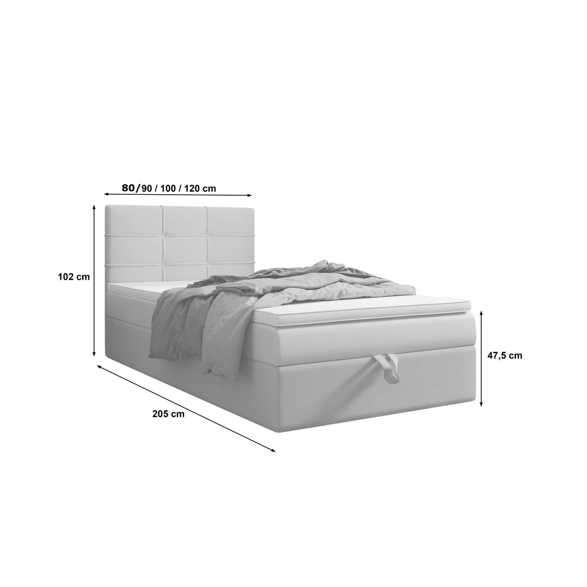 BOXBETT DUO 2 100x200 Cosmic 100, mit Matratze H3 und Topper, Schwarz - Schwarz, Holz/Kunststoff (100/200cm) - Bedante
