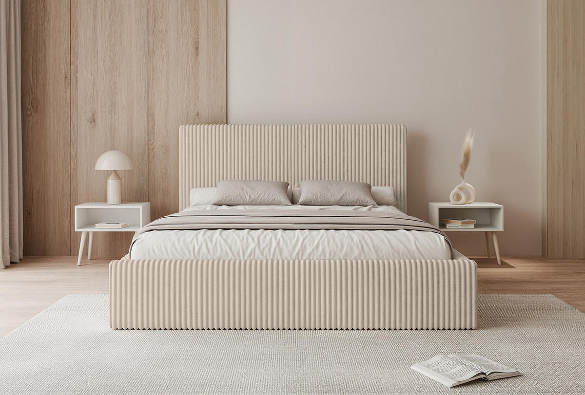 POLSTERBETT Fiugii 140x200 cm, Beige - Beige, Textil (140/200cm) - Fedve