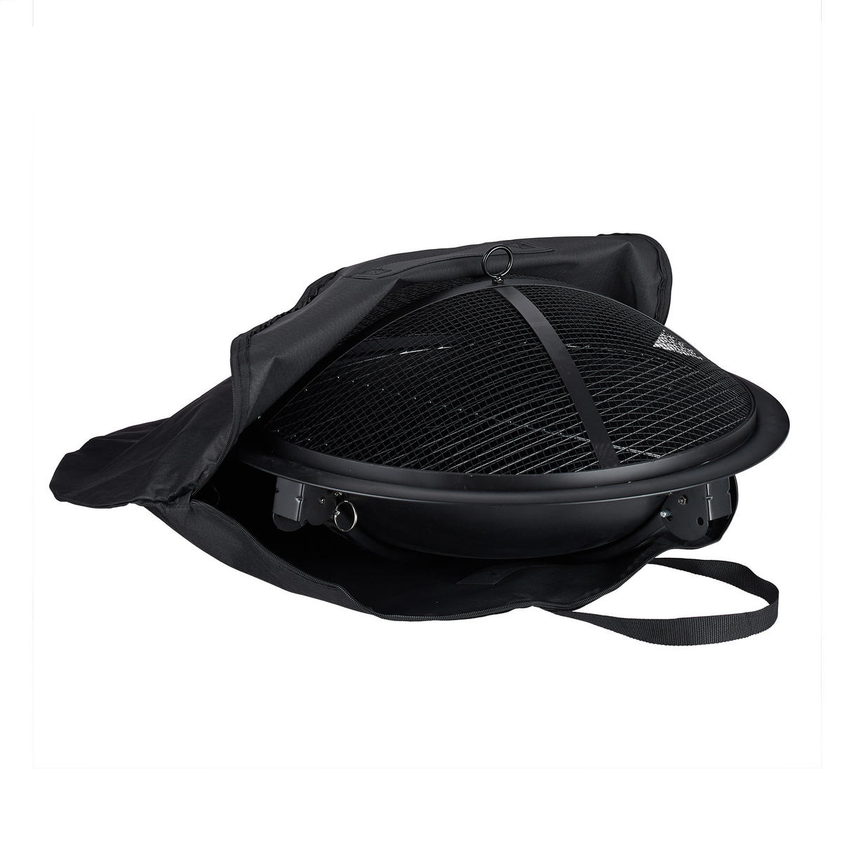 FEUERSCHALE - Schwarz, Textil/Metall (60/42.5/60cm) - Relaxdays