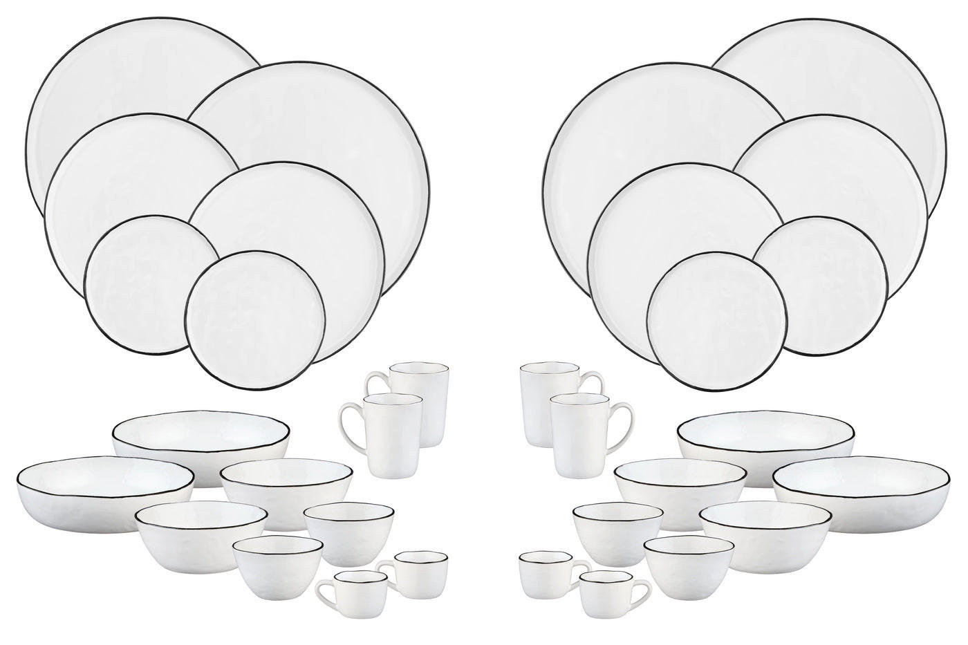 KOMPLETTSERVICE Pure - 32er-Set - Schneeweiß - Weiß, Keramik (1/1/1cm) - Björn