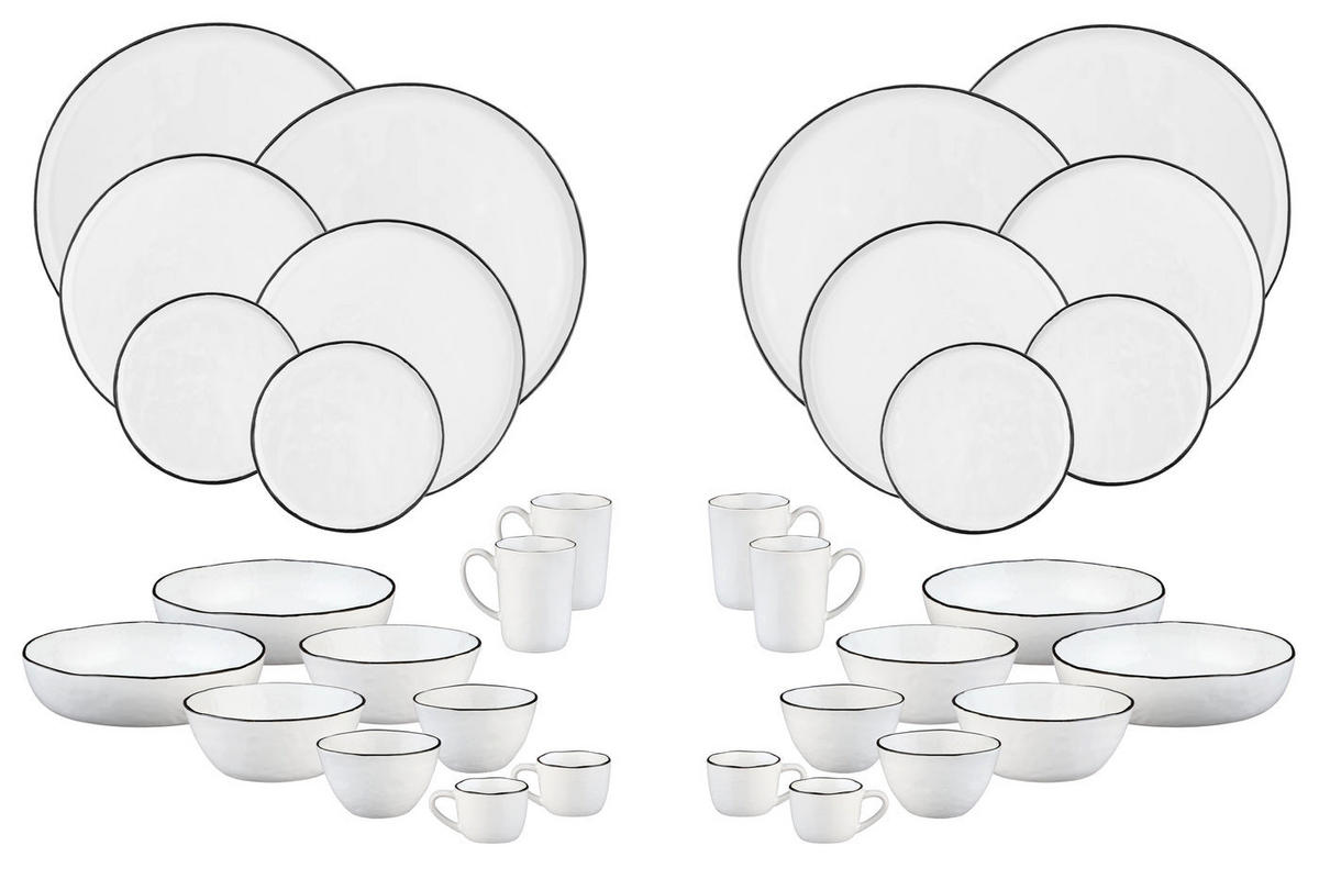 KOMPLETTSERVICE Pure - 32er-Set - Schneeweiß - Weiß, Keramik (1/1/1cm) - Björn