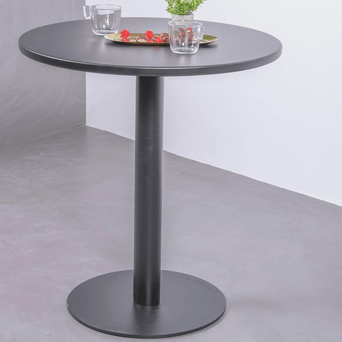 STEHTISCH Rund Schwarz 70/70/77 cm - Schwarz, Metall (70/70/77cm) - Nest Dream