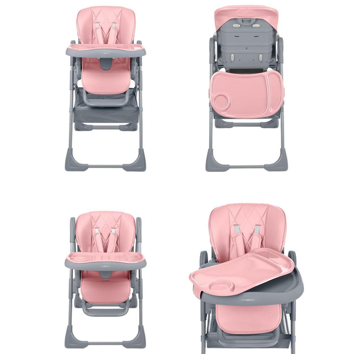 HOCHSTUHL Comfy pink höhenverstellbar, Gurt, Doppeltablett - Rosa, Kunststoff (53/104/76cm) - Kikka boo