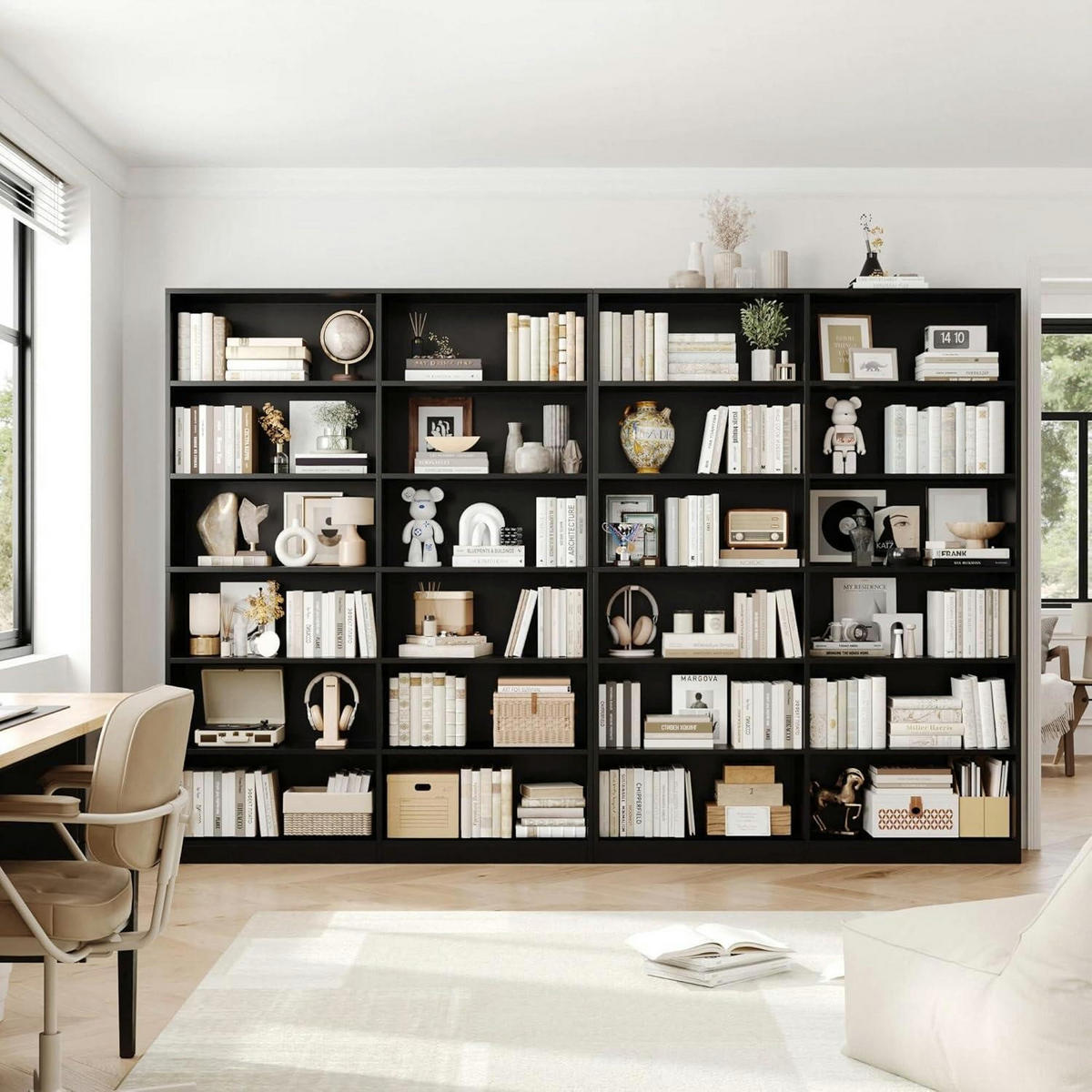 BÜCHERREGAL 120 x 30 x 188,7 cm schwarz - Schwarz, Holzwerkstoff (120/188.7/30cm)