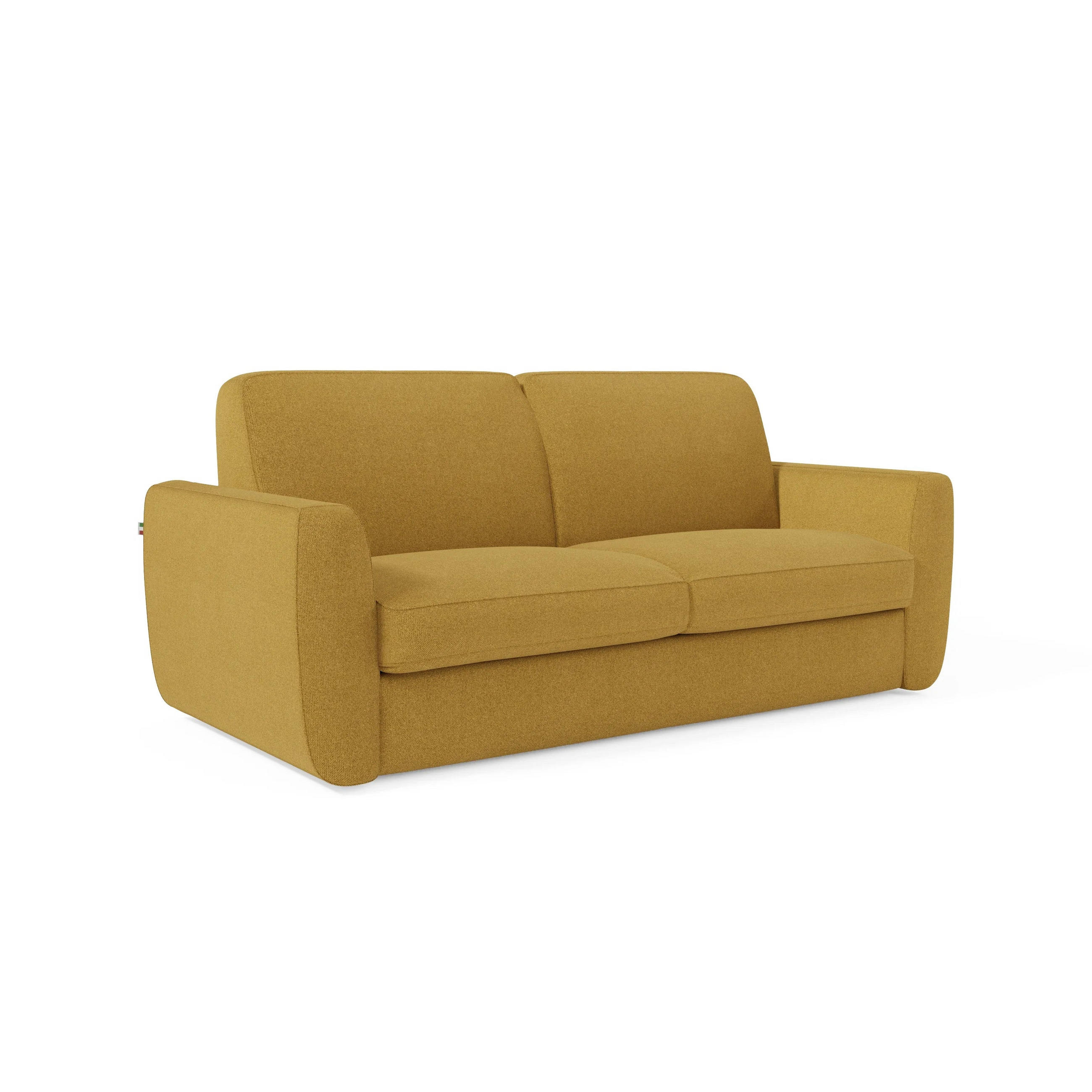 SCHLAFSOFA Leonida - Gelb, Metall (222/92/98cm) - Divani.store
