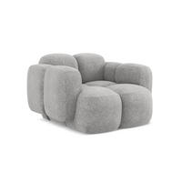 SESSEL Chenille Stoff Grau - Hellgrau/Schwarz, Holzwerkstoff/Kunststoff (120/72/115cm) - Makamii