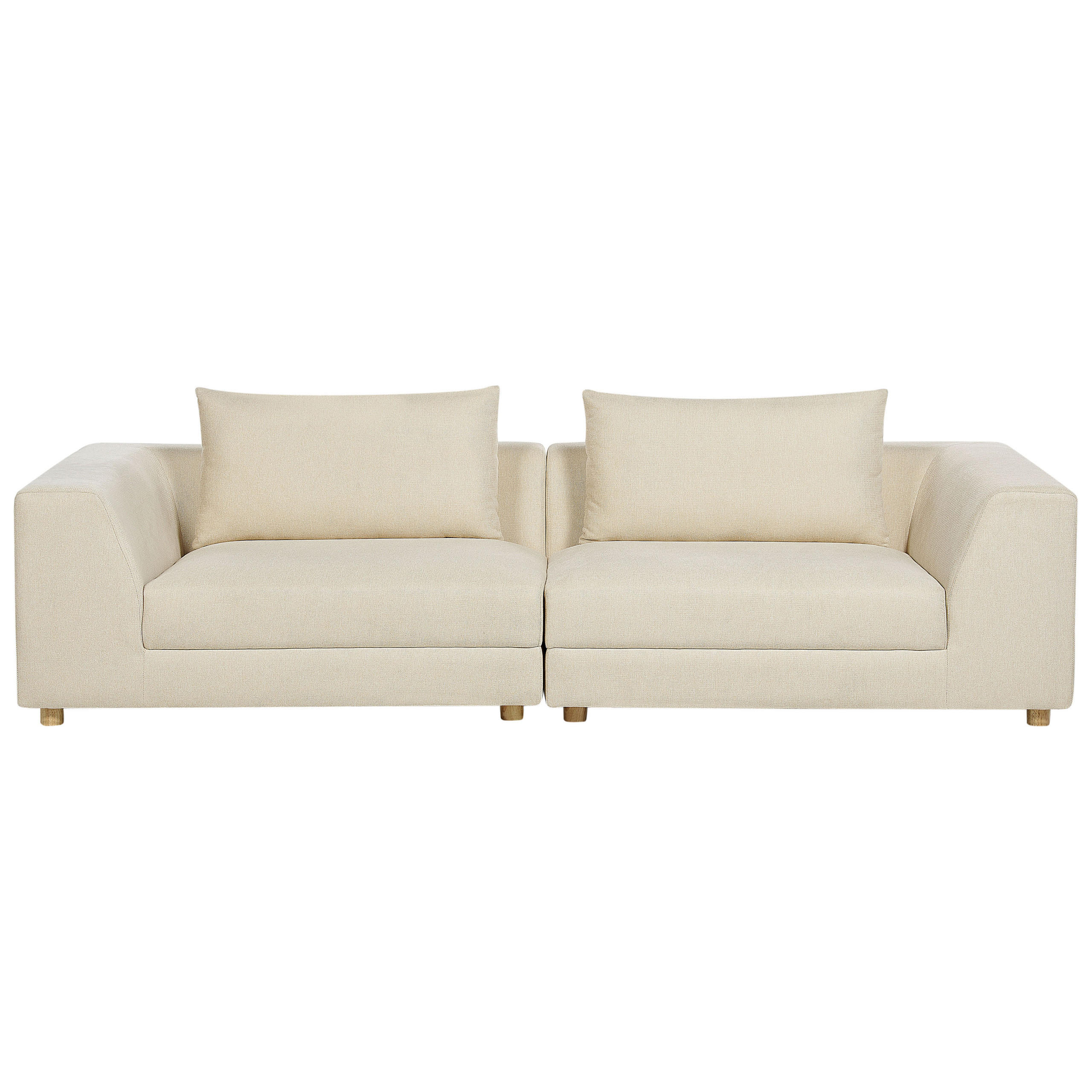 3-SITZER-SOFA sandbeige mit Kissen Lermon - Beige, Textil (260/59/100cm) - Beliani