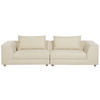 3-SITZER-SOFA sandbeige mit Kissen Lermon - Beige, Textil (260/59/100cm) - Beliani