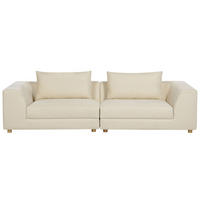 3-SITZER-SOFA sandbeige mit Kissen Lermon - Beige, Textil (260/59/100cm) - Beliani
