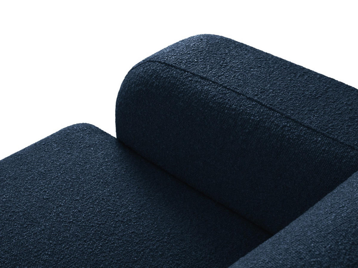 ECKSOFA rechts Molino aus Boucle dunkelblau 6 Sitzplätze - Dunkelblau, Textil (250/315cm) - Micadoni