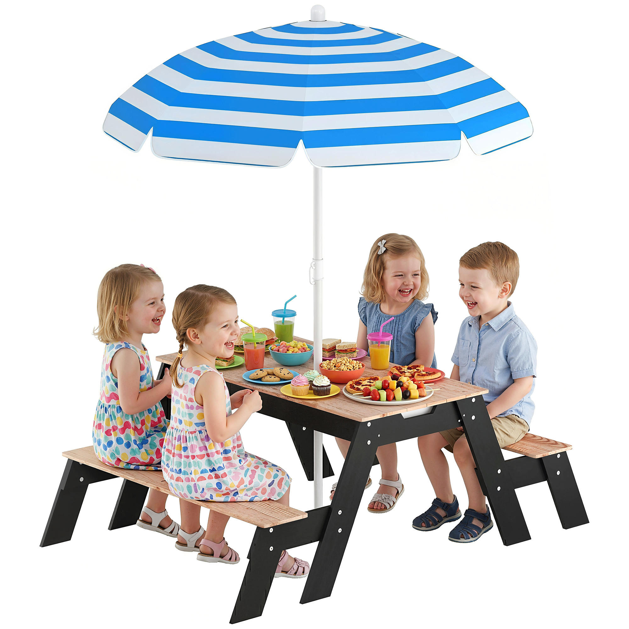 KINDERSITZGRUPPE DE-17561 Naturholz - Naturfarben, Metall (95/160/113cm) - ComfortXL