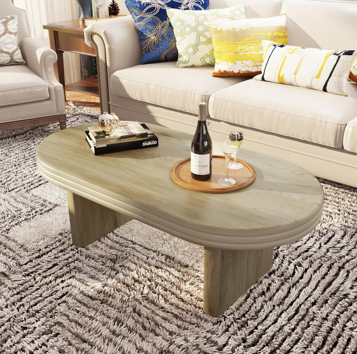 COUCHTISCH 120/60 cm in Natur aus MDF mit Holzfurnier - Naturfarben, Holzwerkstoff (120/60/41.5cm) - BEAOK