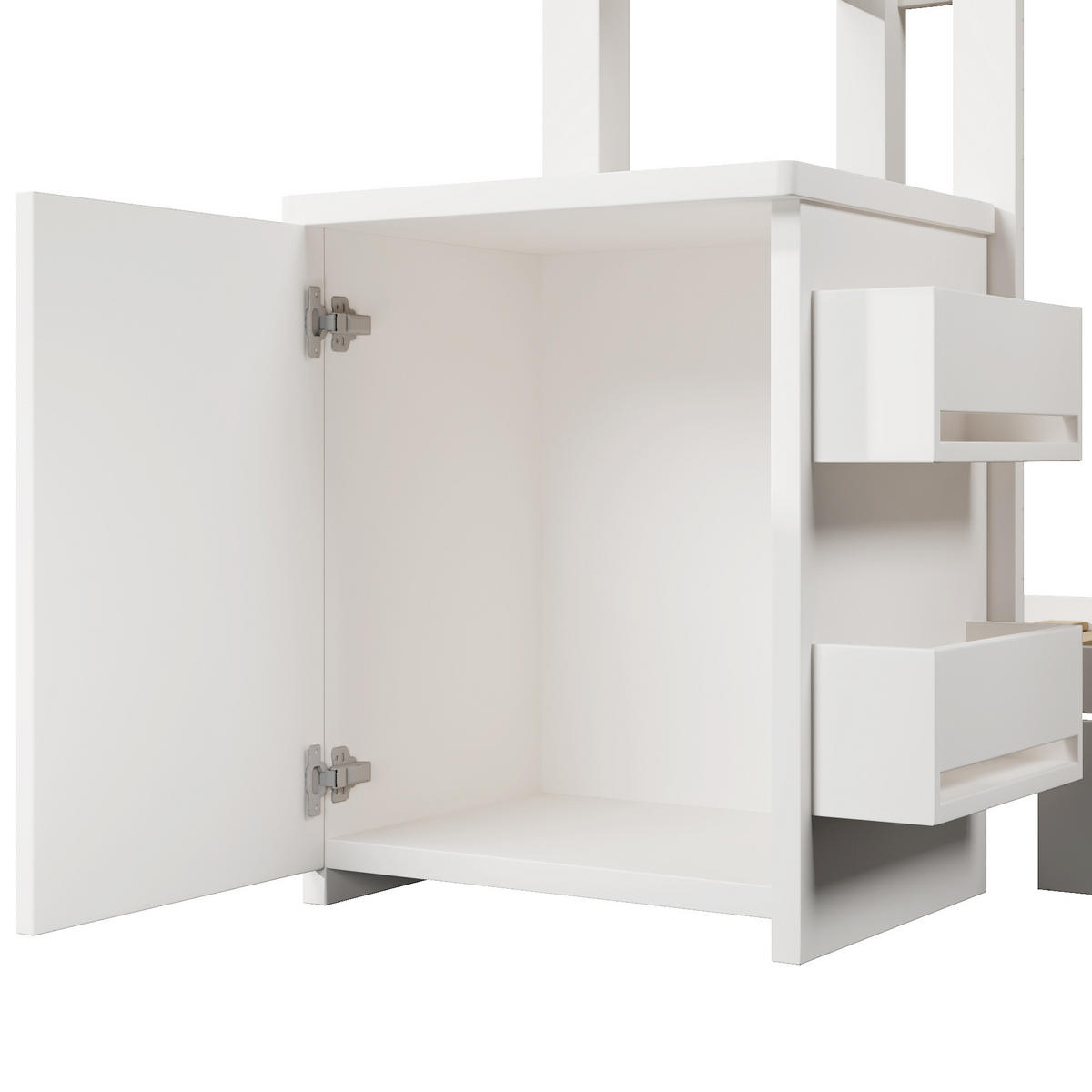 KINDEREINZELBETTEN aus Holz 90x200 cm in Weiß mit Schublade & Nachttisch - Weiß, Holz (90/200cm) - Modfu