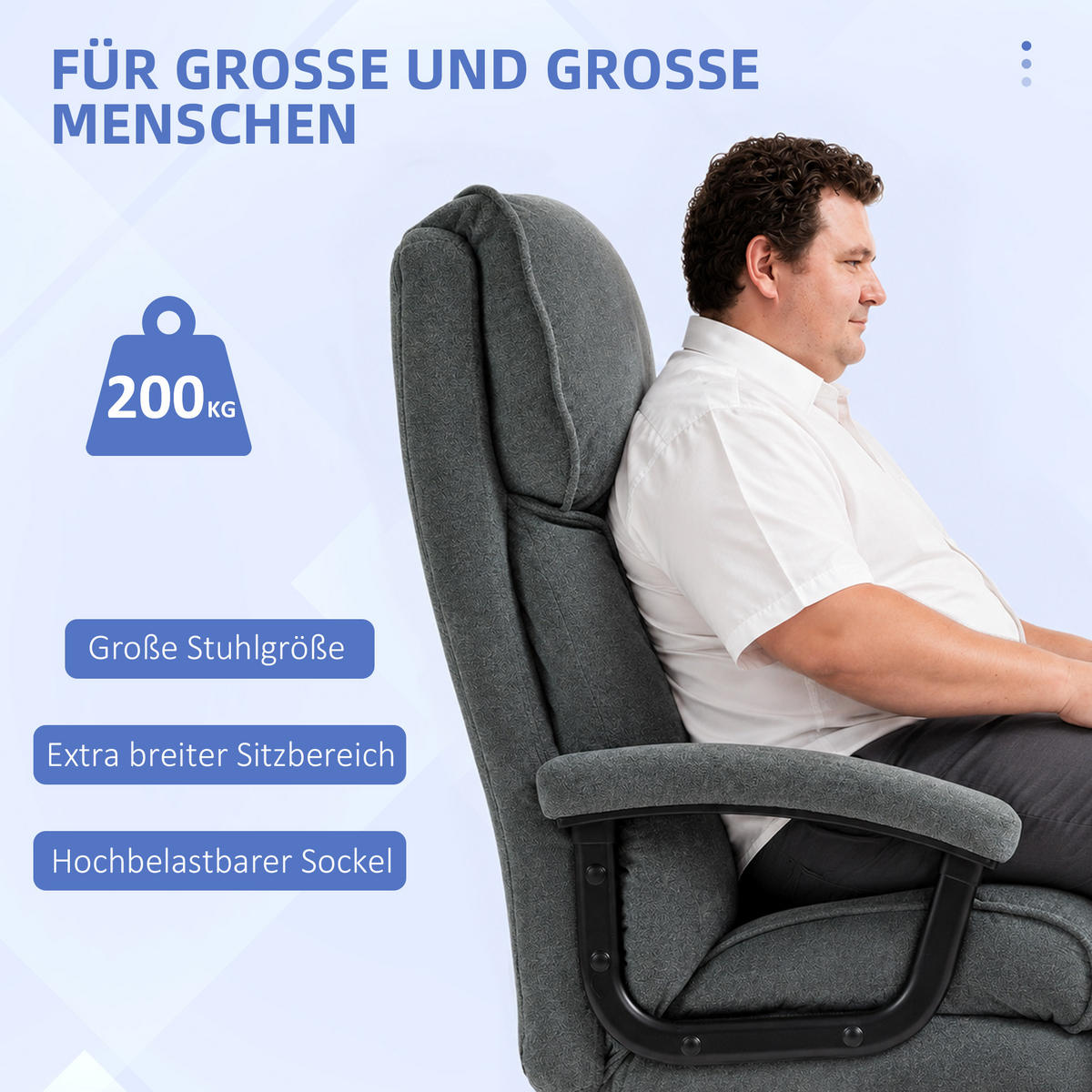 BÜROSTUHL Hellgrau Polyester 79xx68.5x125 xm - Hellgrau, Kunststoff (68.5/125/79cm) - DESIGN IN