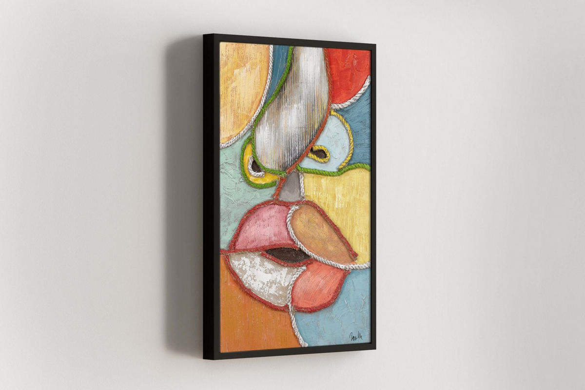 RUČNĚ MALOVANÝ AKRYLOVÝ OBRAZ, 60/90 CM - různobarevná, dřevo/textil (60/90cm) - KUNSTLOFT