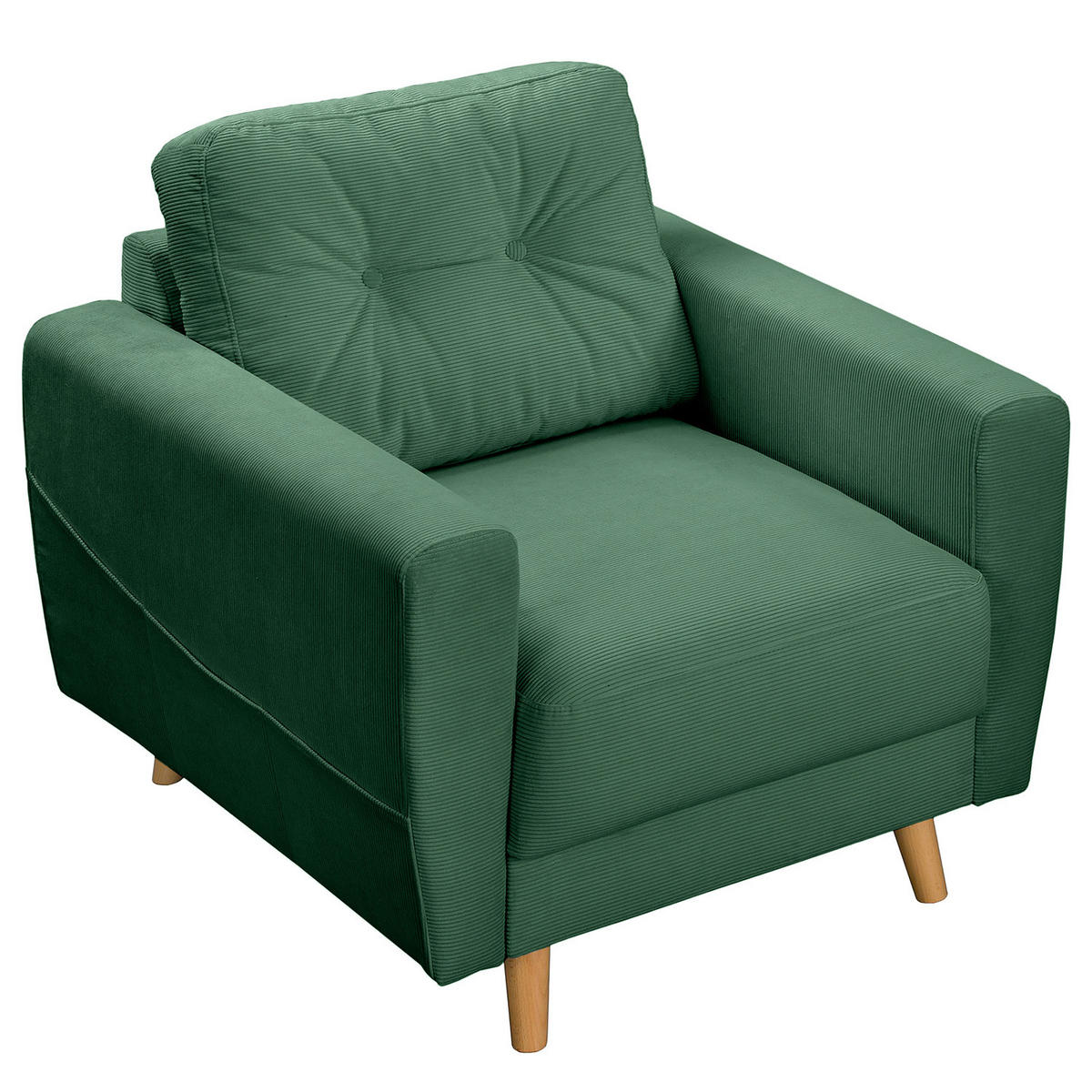SESSEL - Waldgrün/Braun, Holz/Textil (80/90/87cm) - home24