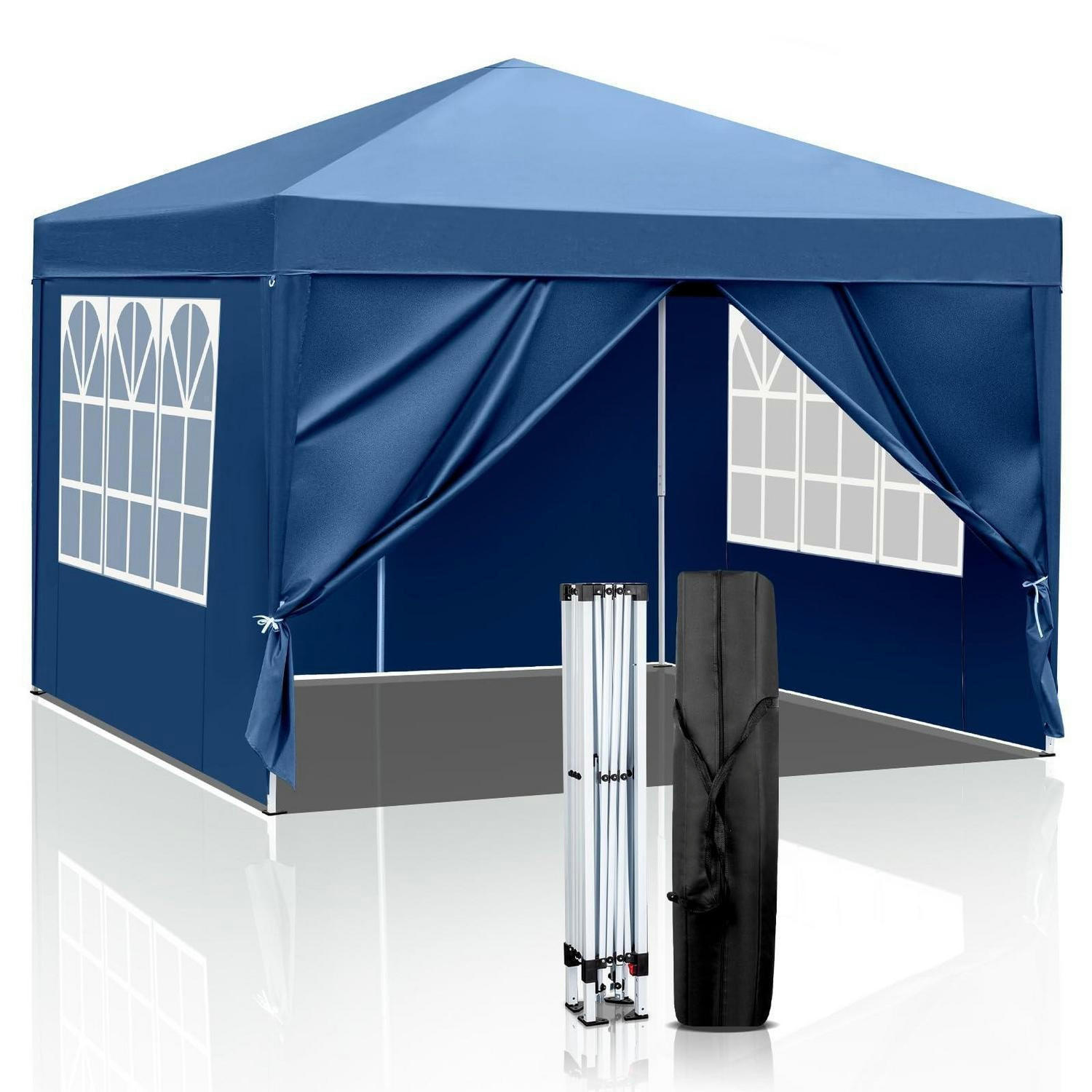 FALTPAVILLON 3 x 3 m Blau mit 4 Seitenteilen - Blau, Textil (300/259/300cm)