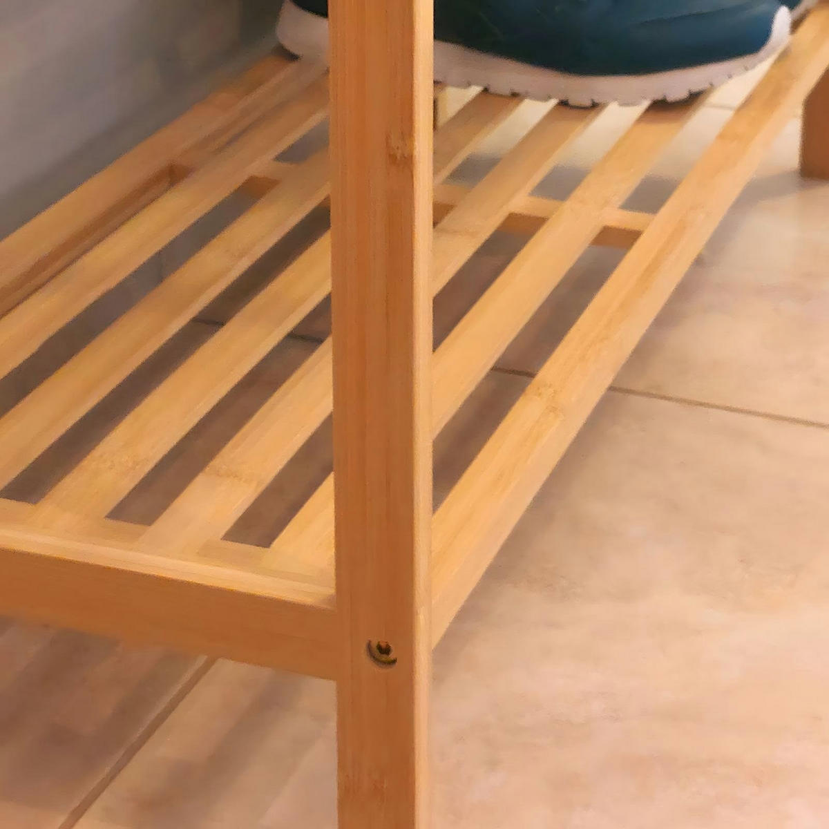 SCHUHREGAL Bambus Naturfarben 2 Ebenen - Hellbraun/Braun, Holz (70/40/26cm) - Begryf