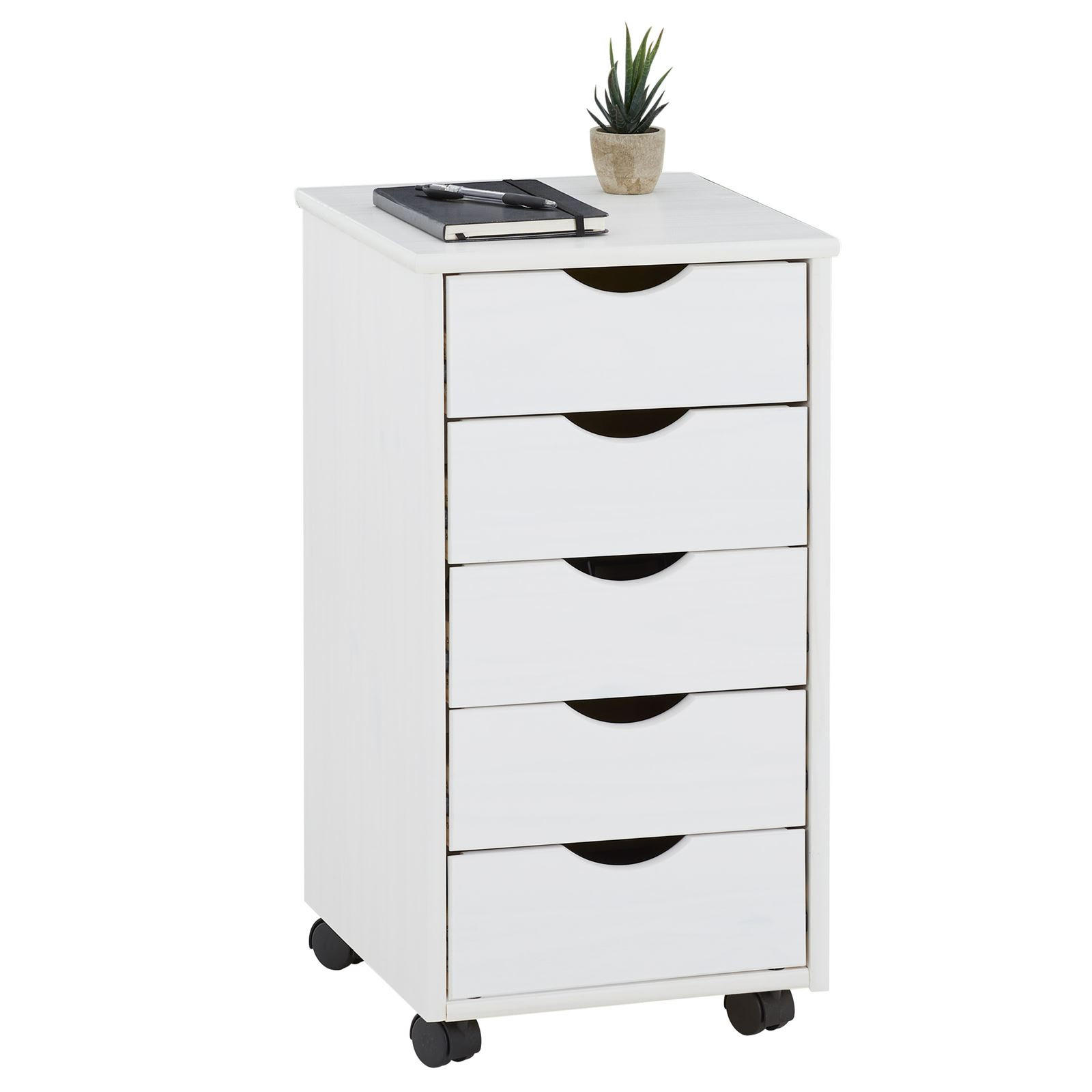 ROLLCONTAINER LAGOS - Weiß, Holz (35/65/40cm) - IDIMEX