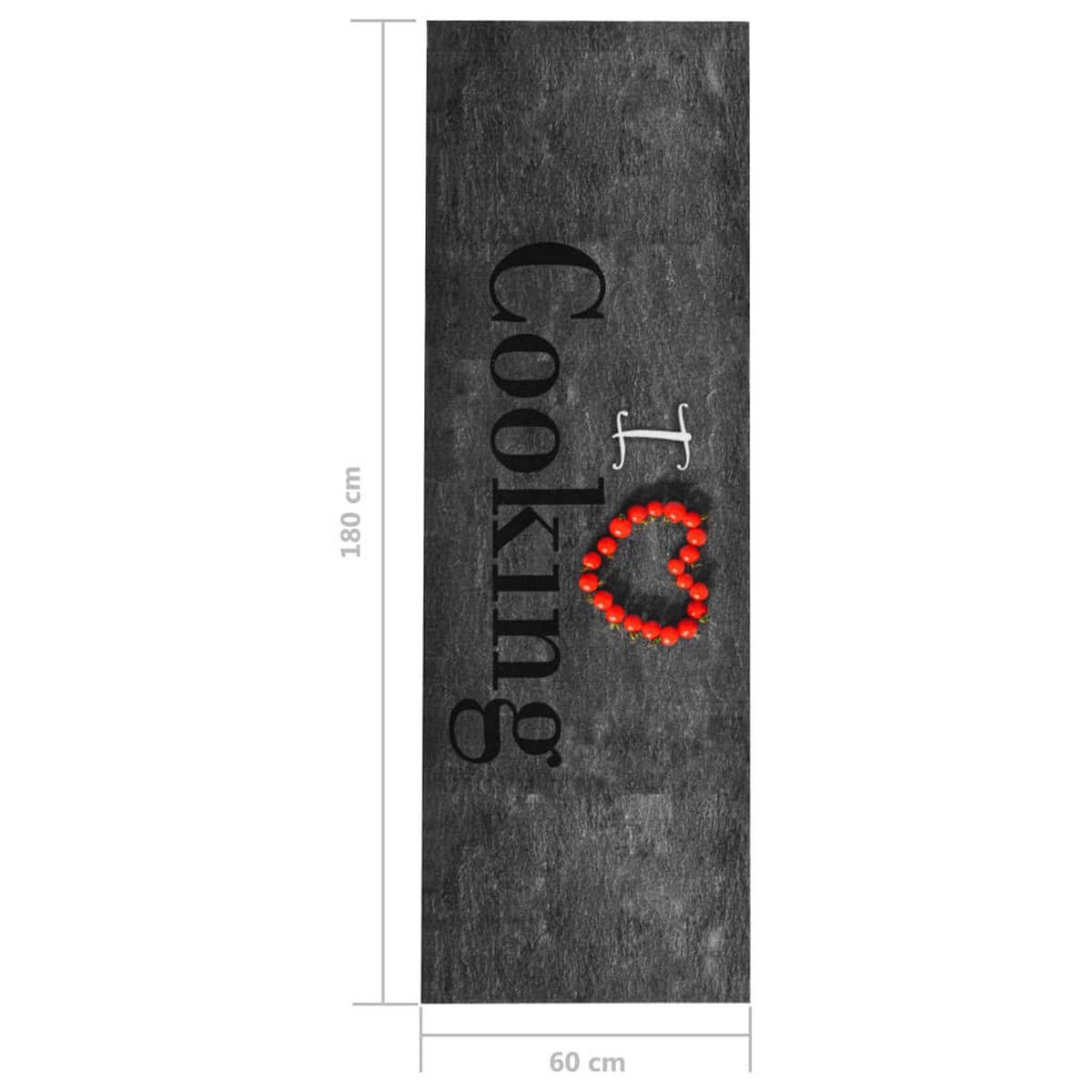 KÜCHENBODENMATTE Waschbar Cooking 60/180 Cm - Multicolor, Textil (60/180cm) - vidaXL