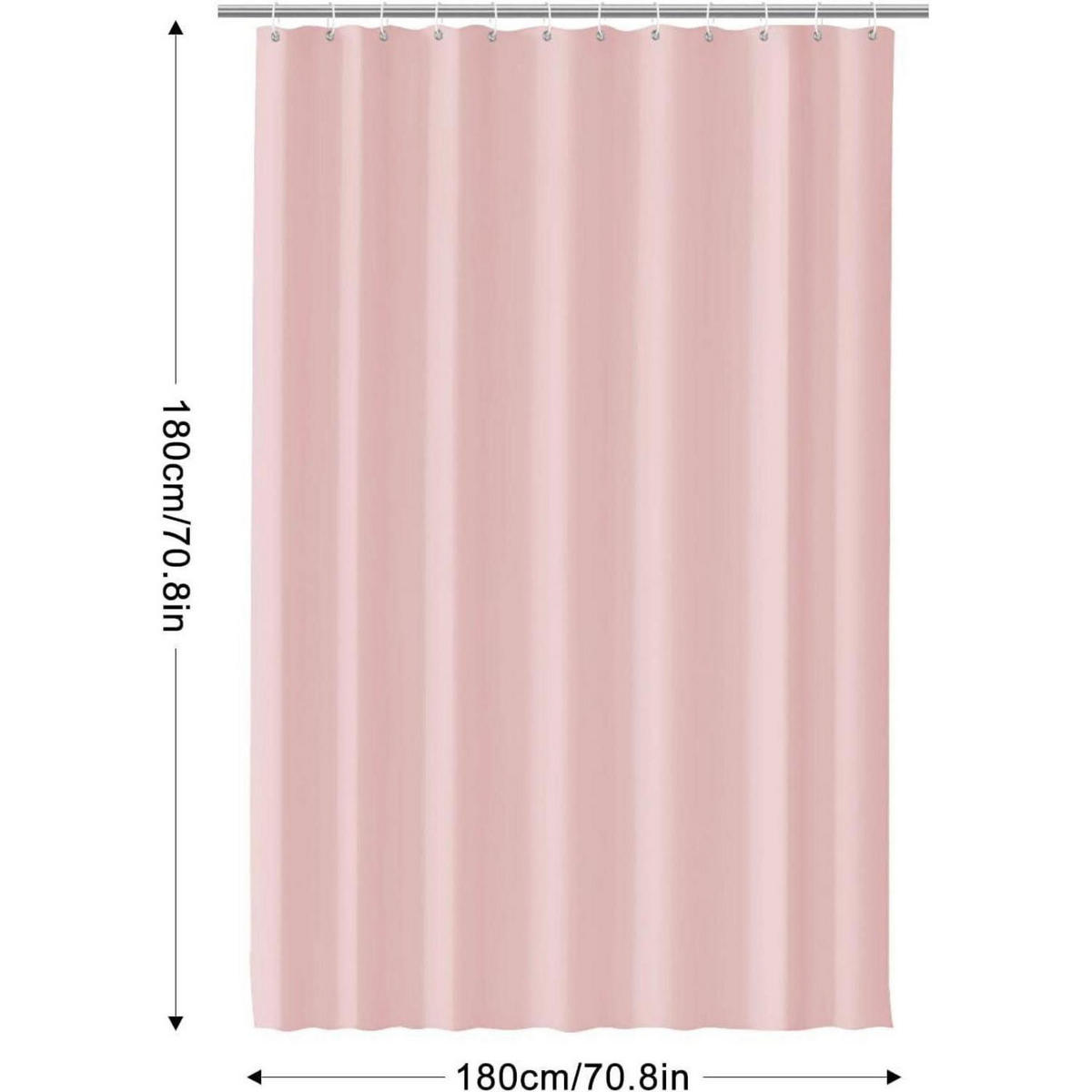 DUSCHVORHANG Rosa 180 x 180 cm PEVA Wasserdicht Anti-Schimmel - Rosa, Kunststoff (180/180cm)
