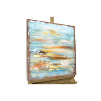 ACRYLBILD HANDGEMALT 60/60 cm - Blau/Braun, Holz/Textil (60/60cm) - KUNSTLOFT