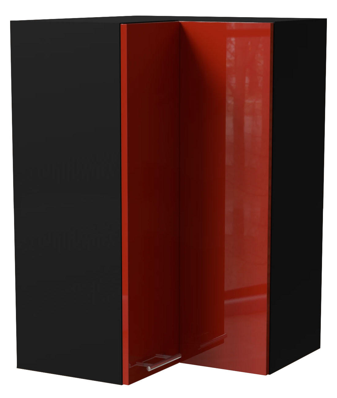 Feldmann-Wohnen Eckhängeschrank Rot, Schwarz 60x96x60 cm