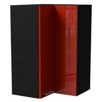 ECKHÄNGESCHRANK Brerra W14/60 Schwarz / RAL 3002 karminrot Hochglanz 60 / 60 / 96cm - Rot/Schwarz, Holz/Holzwerkstoff (60/96/60cm) - Feldmann-Wohnen