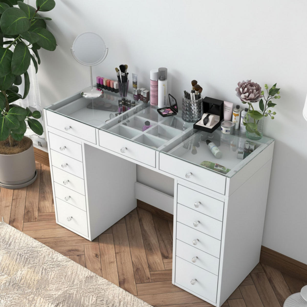 KOSMETIKTISCH - Weiss - Weiß, Holz (120/80/44cm) - Drawer