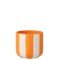 BLUMENTOPF GESTREIFT Orange - Orange, Keramik (15/14cm) - J-Line