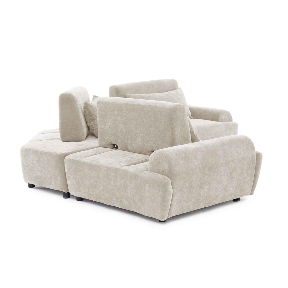 ECKSOFA 3-Sitzer, Ekru - Weiß, Textil (231/231cm) - Oviala