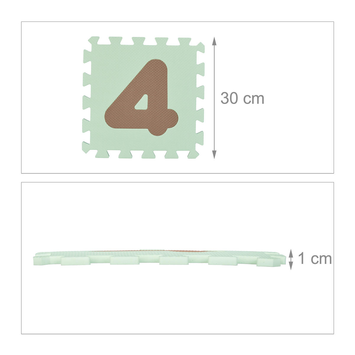 34-TLG.PUZZLEMATTE - Multicolor, Textil (30/30cm) - Relaxdays