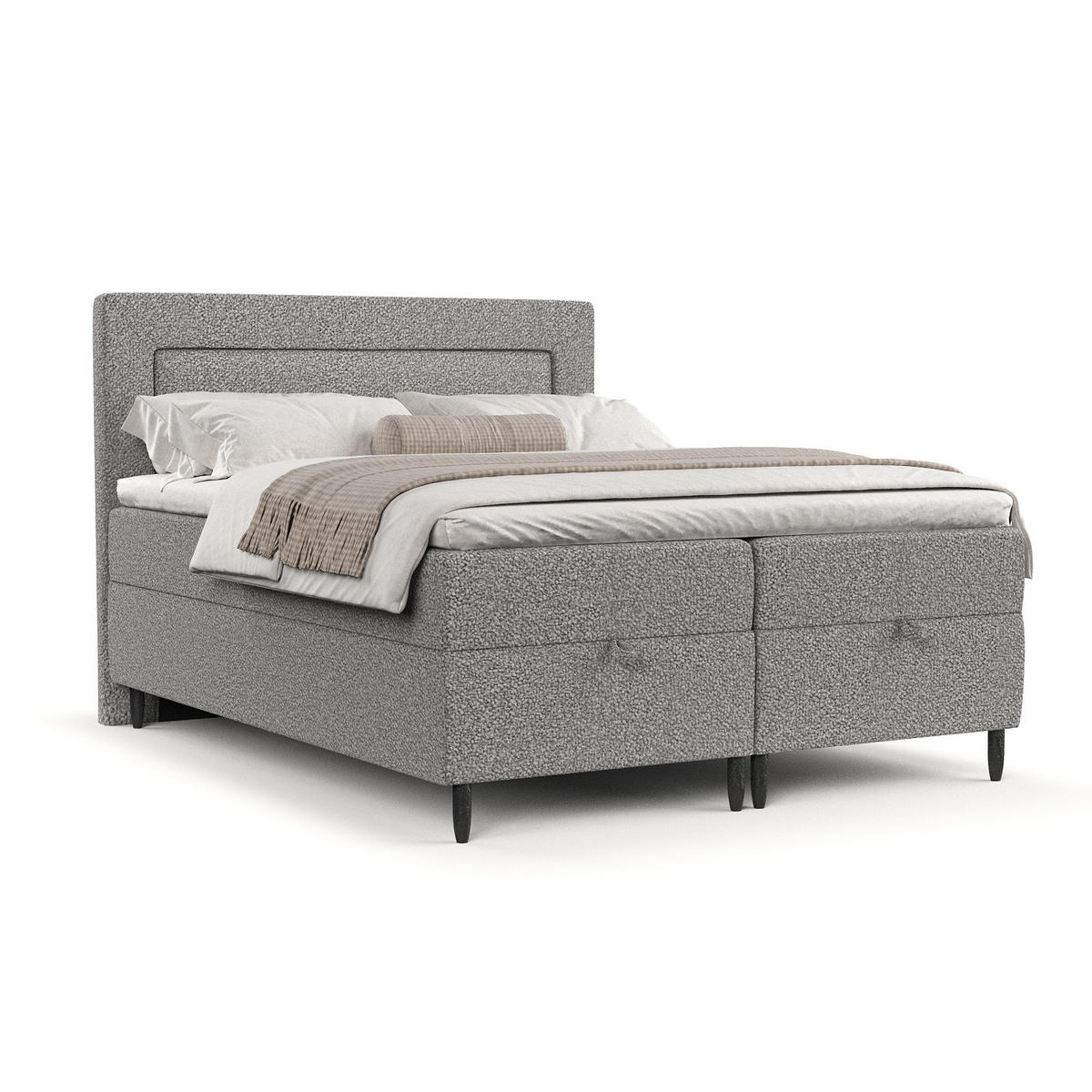 BOXBETT Nea Grau 180/200 cm - Schwarz/Grau, Holz/Holzwerkstoff (180/200cm) - Maison de Reve