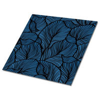 FLIESENAUFKLEBER 9 Stück 30x30 cm selbstklebend Retro-Blätter - Blau, Textil (30/1.6/30cm) - TULUP