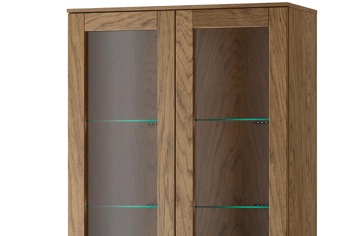 STANDVITRINE Cozy 12 Eiche Rustikal 95 / 42 / 200cm - Eichefarben/Braun, Holz/Metall (95/200/42cm) - Feldmann-Wohnen