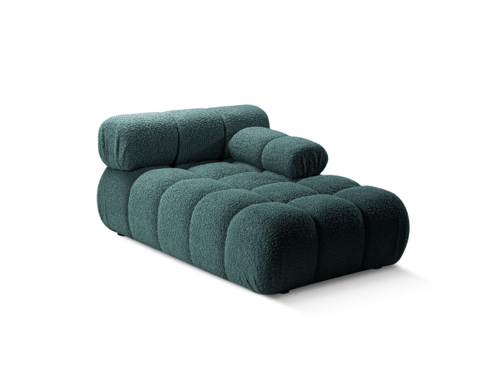 CHAISELONGUE rechts Bellis aus Boucle petrol - Petrol, Textil (94/70/155cm) - Micadoni