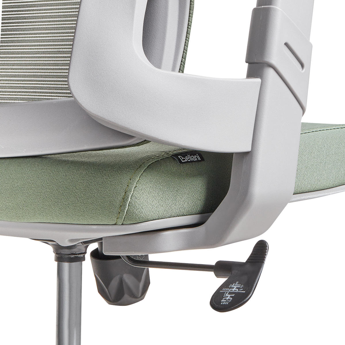 BÜROSTUHL Grün Bard - Hellgrau/Grün, Textil (50/113/66cm) - Beliani